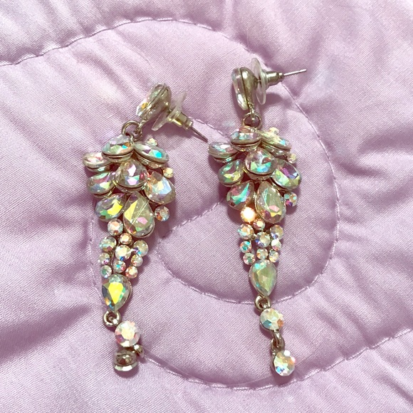 Teardrop Rhinestone Earrings - Picture 1 of 2