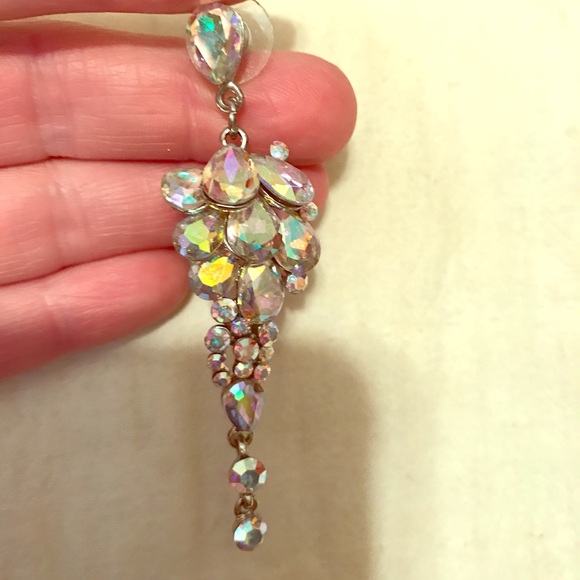 Teardrop Rhinestone Earrings - Picture 2 of 2