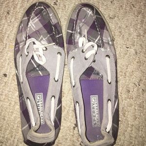 PURPLE AND GRAY SPERRYS