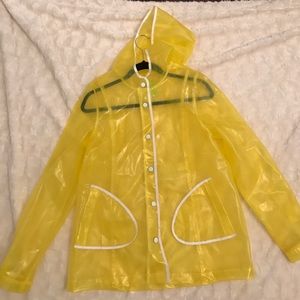 Yellow Transparent rain coat
