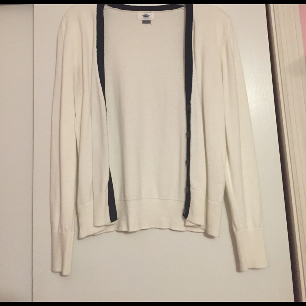 Old Navy white with black stripe cardigan