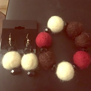 Handmade earrings and bracelet set