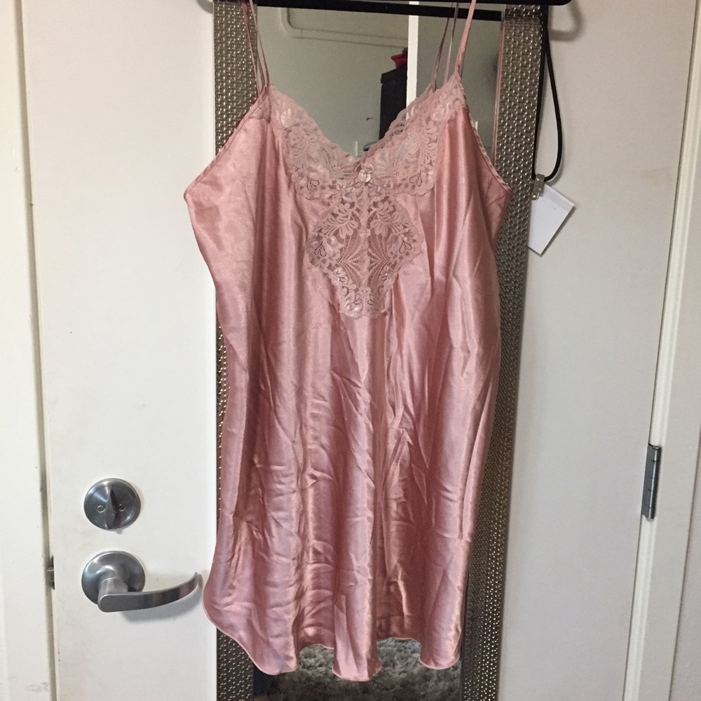 Pink silk slip