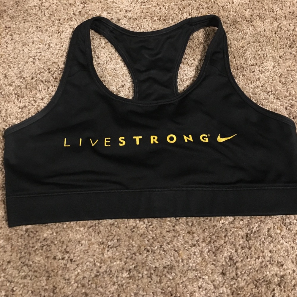 Women's black livestrong sports bra