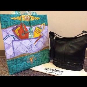 BRIGHTON NWT JAKE LEATHER BLACK BAG W/EXTRAS!