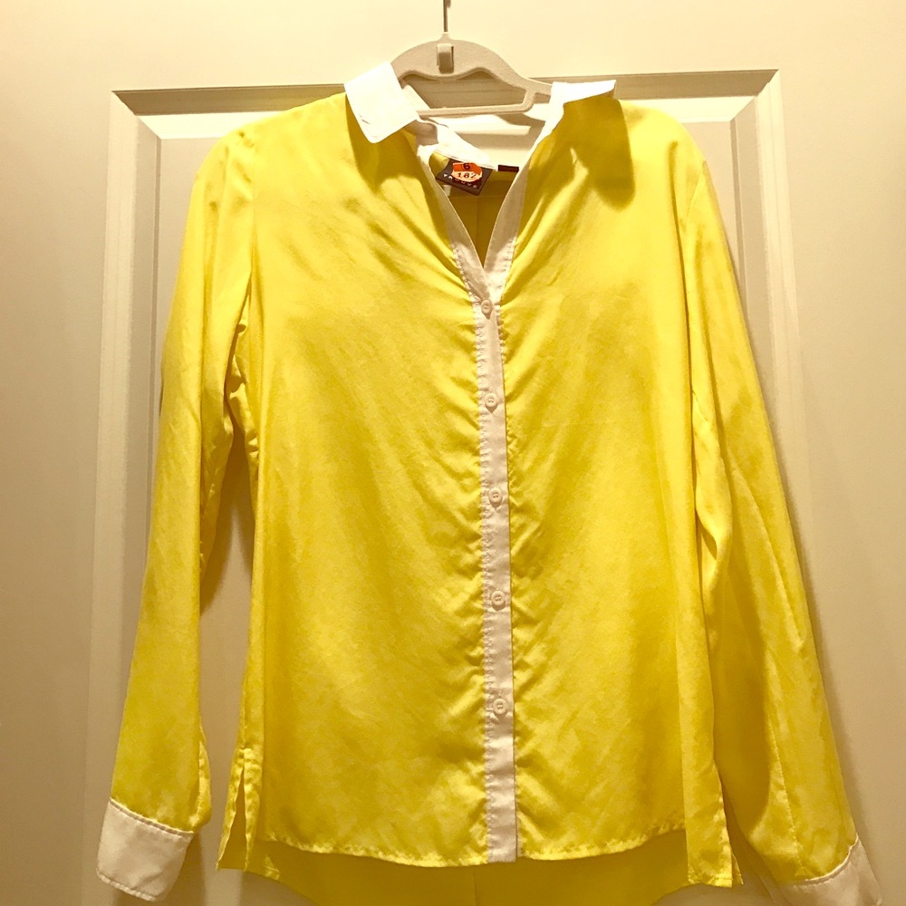 Yellow silk blouse