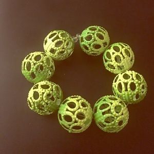 Green metal bracelet