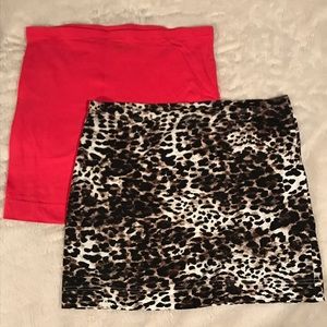 $7/3 for $15. Set of two stretch mini skirts.