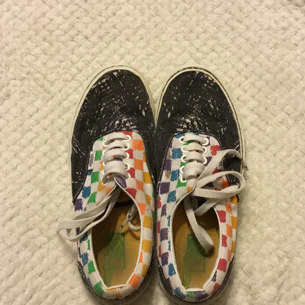 Rainbow checkered Vans