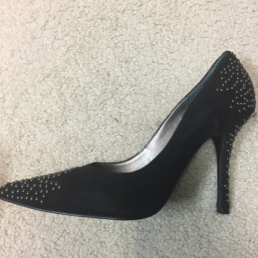 Never worn Beverly Feldman black studded heels!
