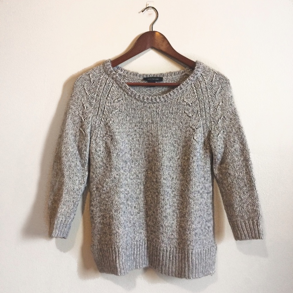 Ann Taylor Cable Pointelle Sweater