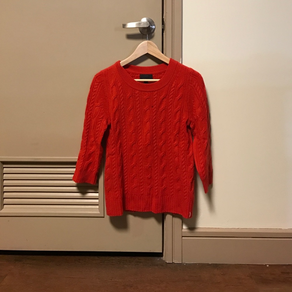 Red, jcrew, Cashmere sweater