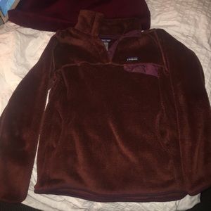 Patagonia Pullover Fleece: Burgundy colors