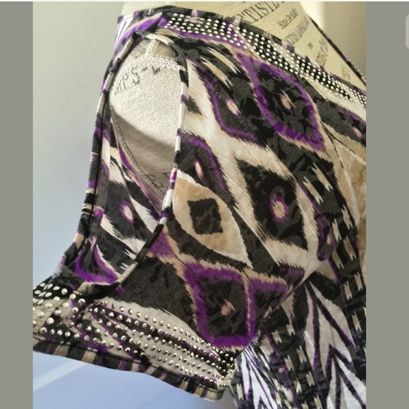 INC International Concepts Cold Shoulder Top EUC - Picture 3 of 4