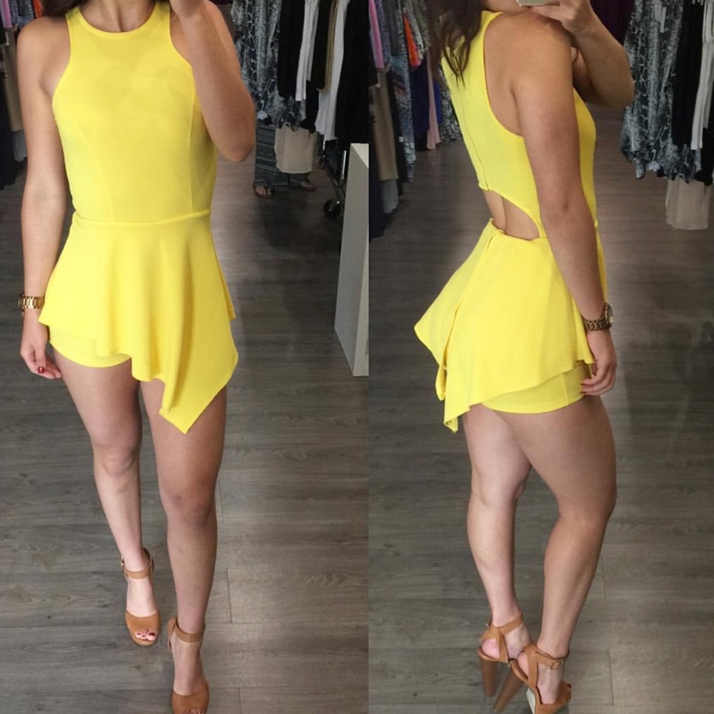 Yellow - peplum - romper