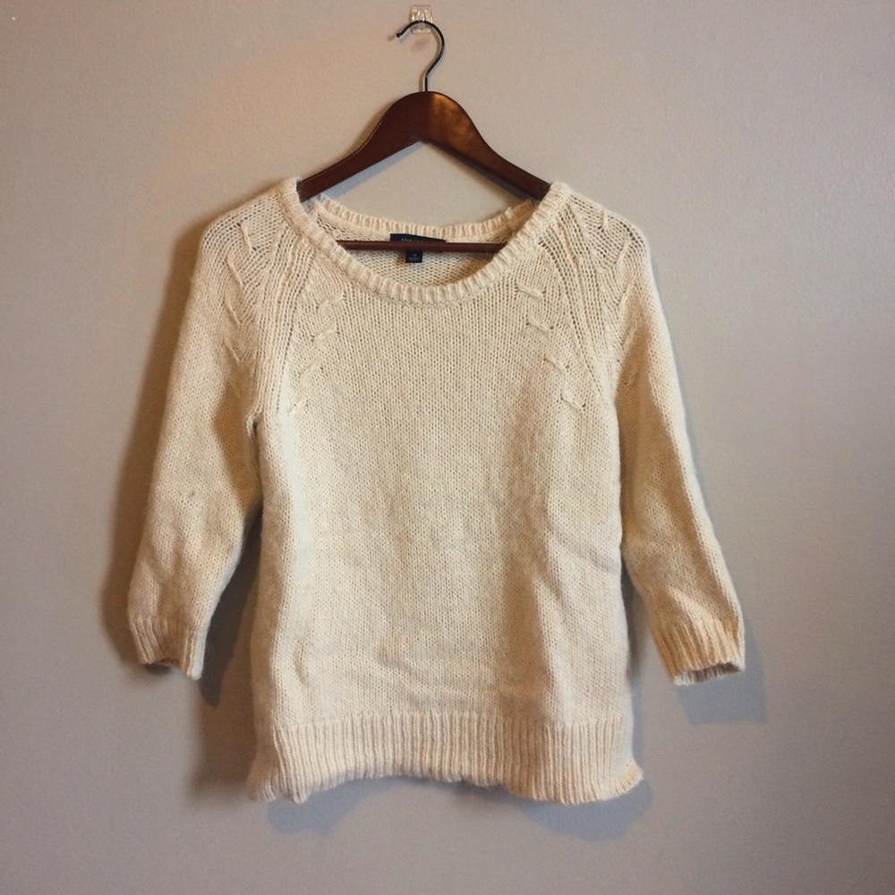 Ann Taylor Cable Pointelle Sweater