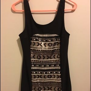 Black with sequins tank top dress