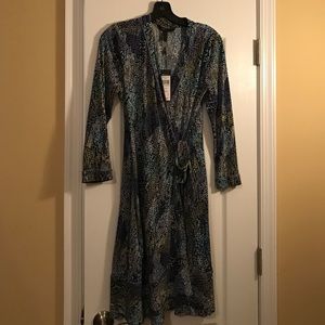 BCBG Wrap Dress- multicolor and patterned