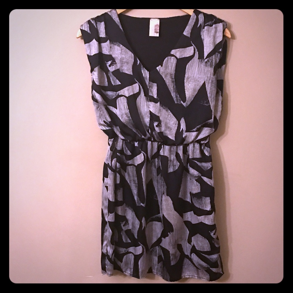 Black and White Silky Dress