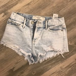 Abercrombie and Fitch distressed jean shorts