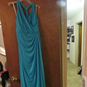 Blue formal dress. It says 14,  but I wear a 12
