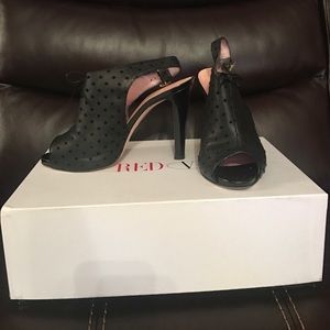 RED VALENTINO polka dot bootie patent leather heel