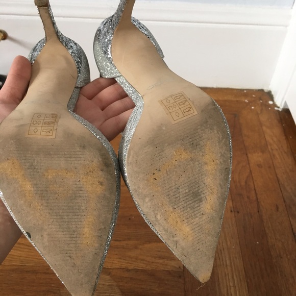 Aldo Silver Sparkly Pointed Toe Heels - Picture 4 of 7