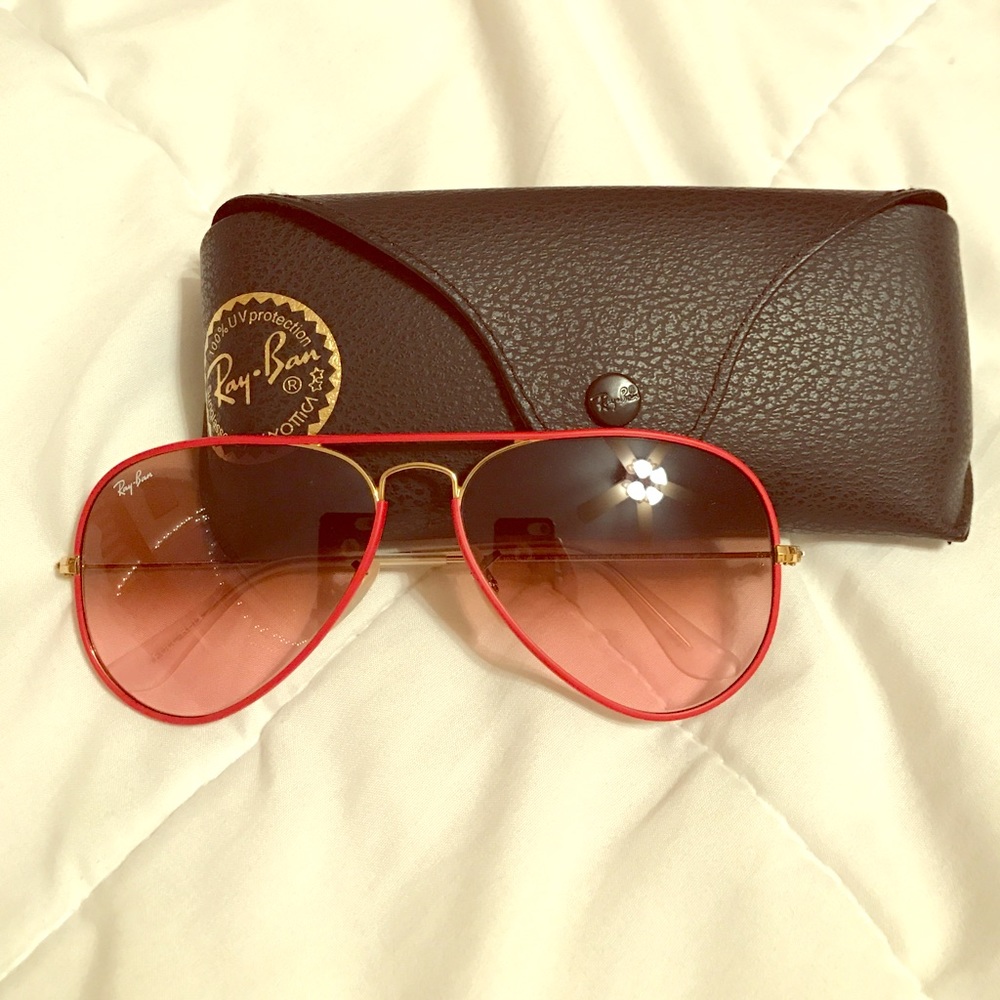 Ray-Ban Red Aviators: NEVER WORN