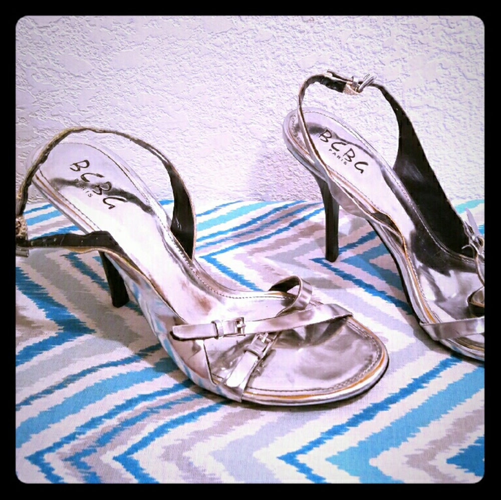 Silver 'BCBG" Heel/Sandals