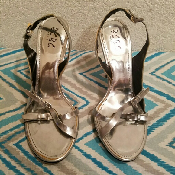 Silver 'BCBG" Heel/Sandals - Picture 2 of 4