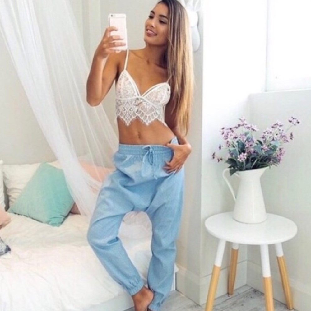 white lace bralette