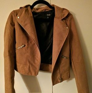 cropped faux suede jacket (NWT)