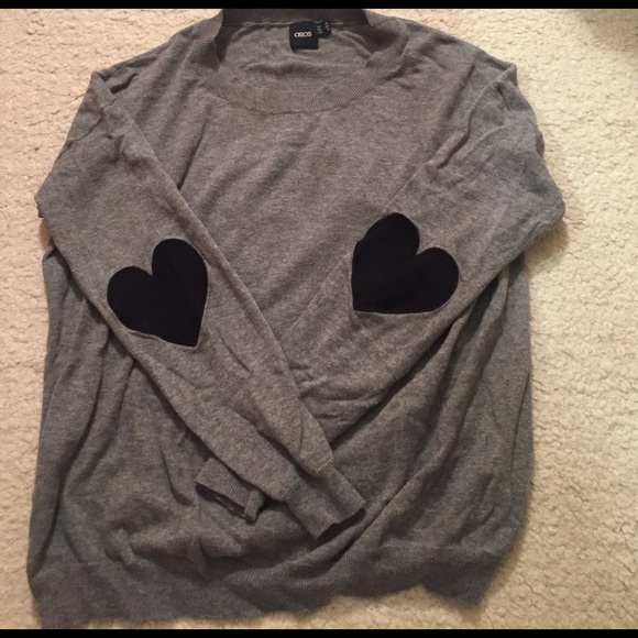 ASOS Sweaters - Pullover crew sweater with heart elbow pads