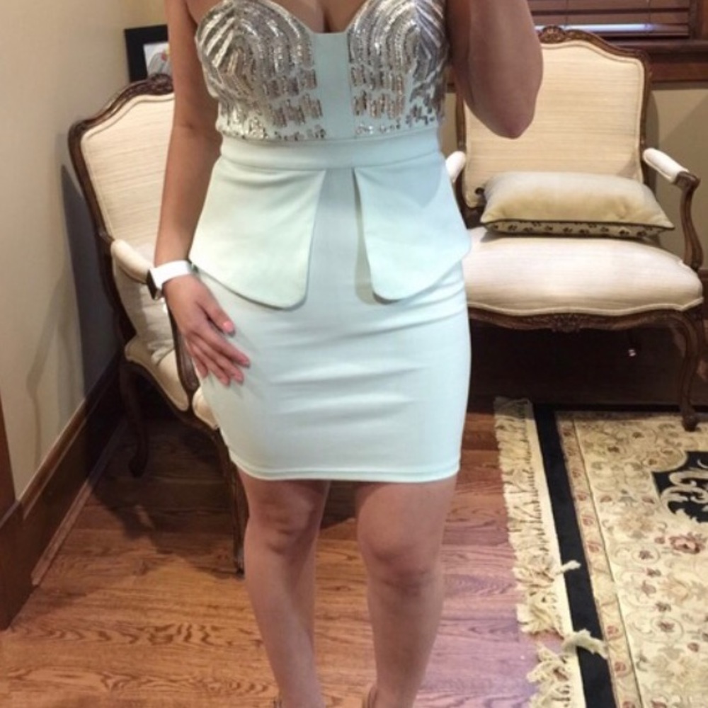 Teal and sparkle dress