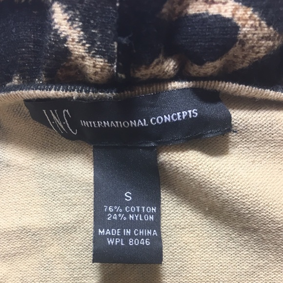 INC Ruffle Front Cheetah Cardigan - Picture 2 of 2