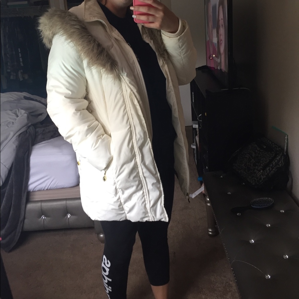 Betsy johnson long white coat
