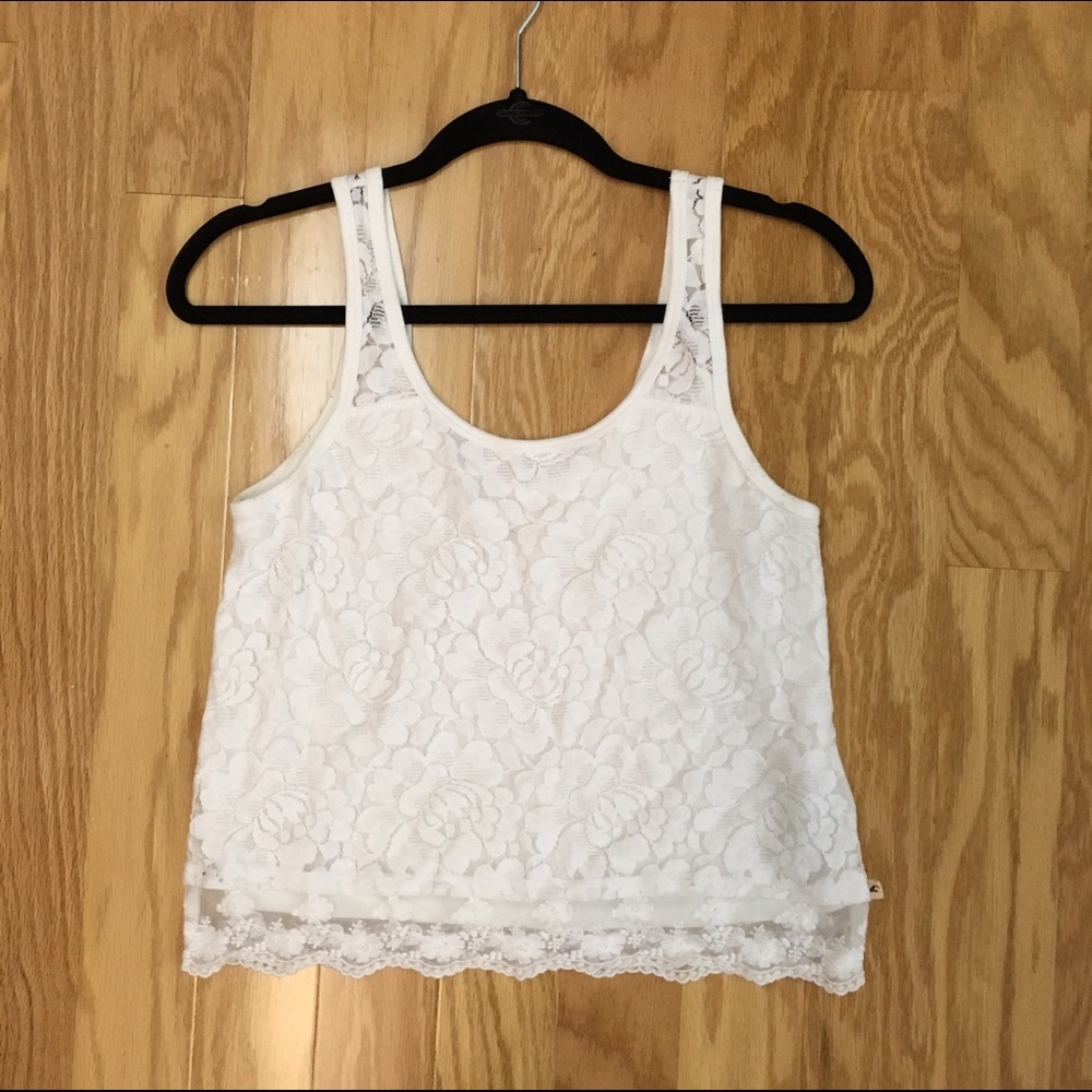 Small, white lace tank