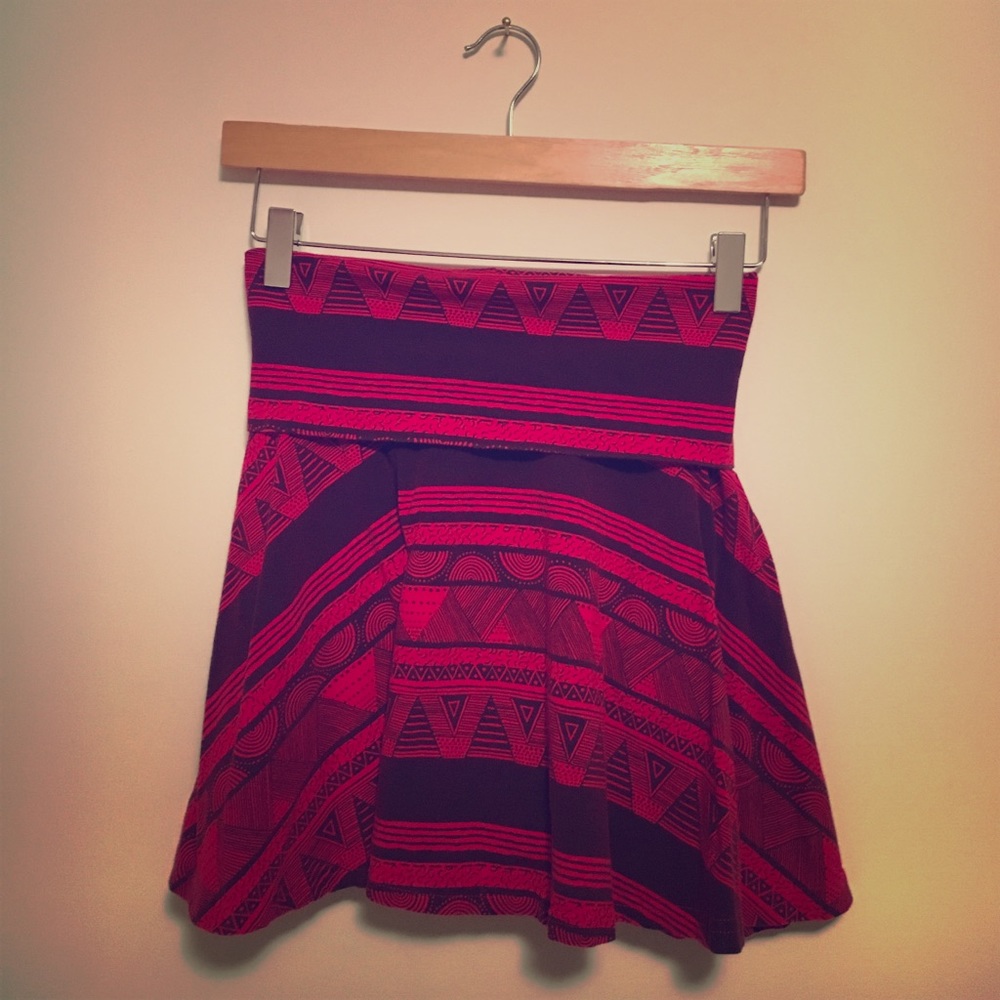American Apparel Tribal Foldover Circle Skirt