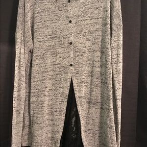 Gray and black lace shirt