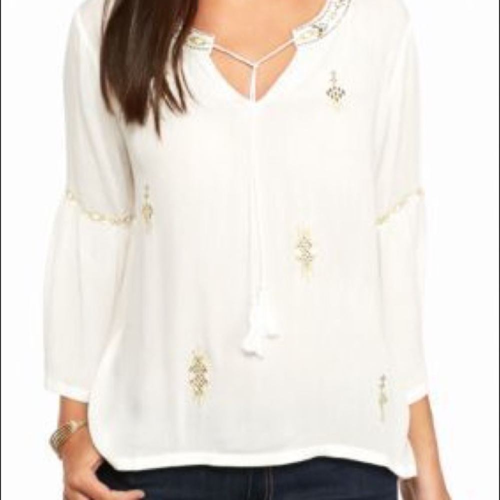 (Ruby Rd) Petite Embellished Shirt, Bell Sleeves