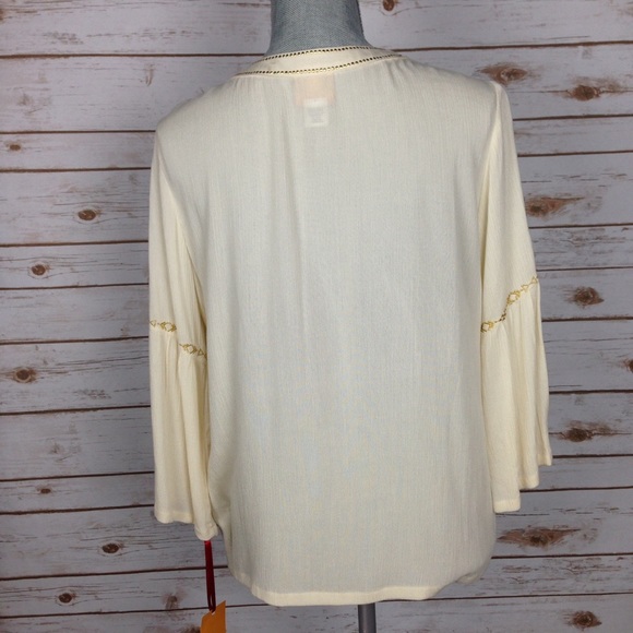 (Ruby Rd) Petite Embellished Shirt, Bell Sleeves - Picture 4 of 4