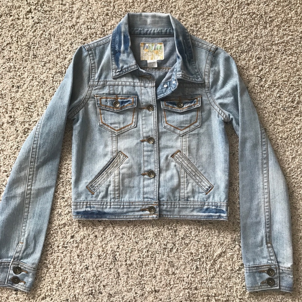Billabong distressed jean jacket size S