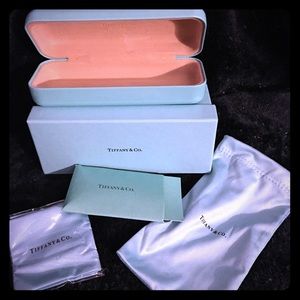 Tiffany glasses case, box, drawstring bag & cloth