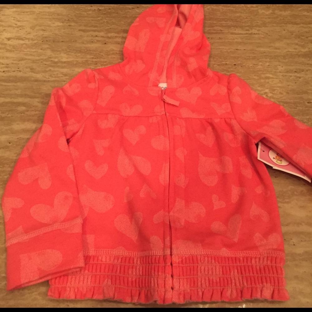 NWT Cute toddler girl zip up sweat jacket size 3T