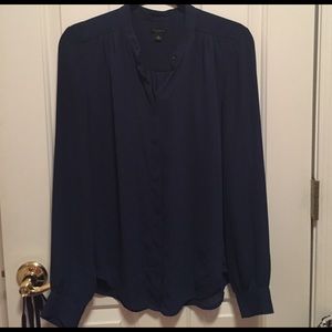 Indigo chiffon blouse