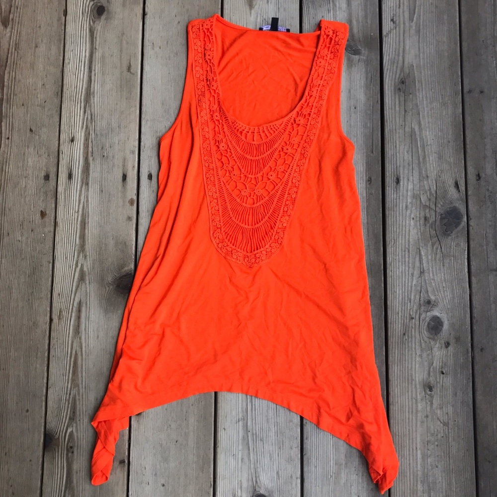 Brilliant orange flowy shirt