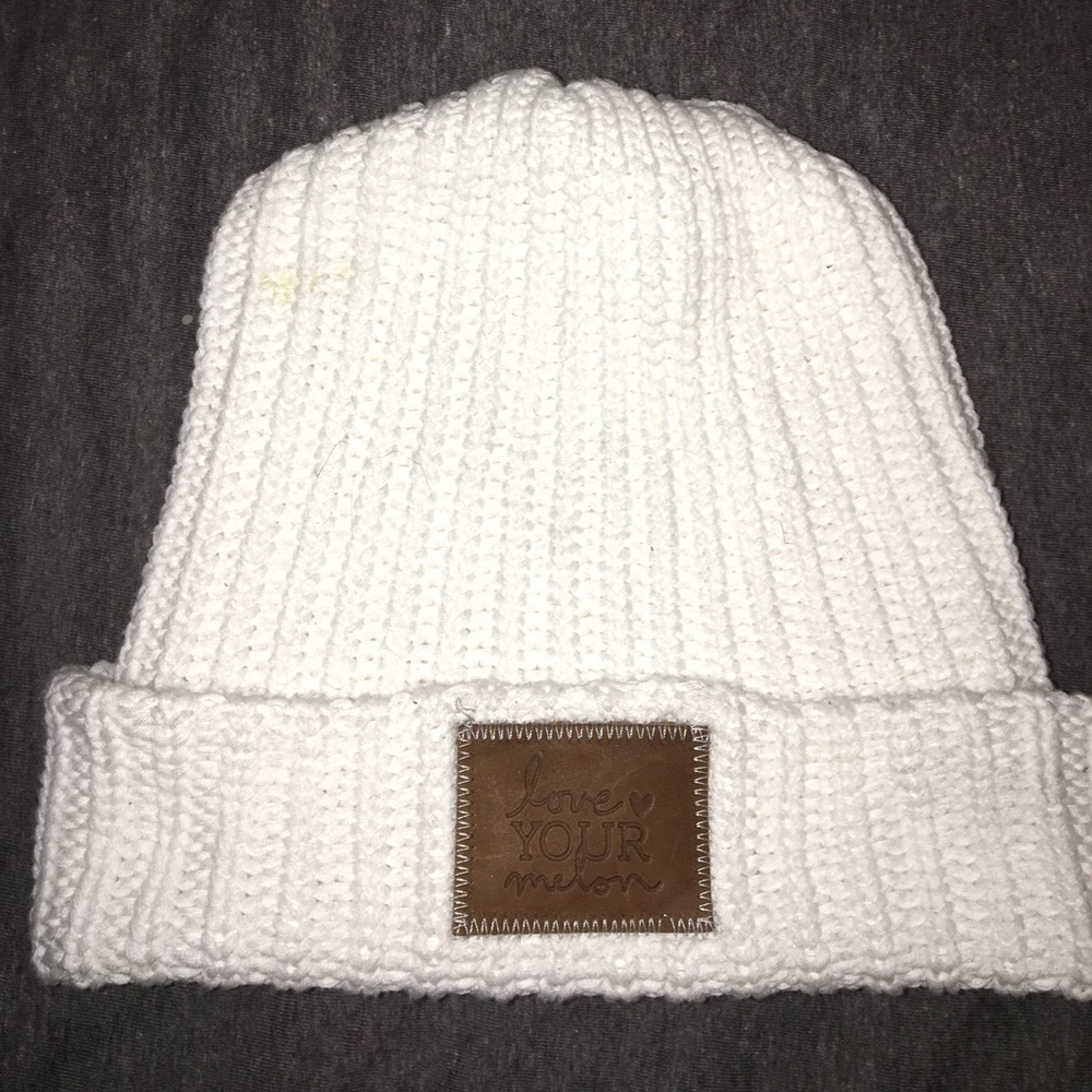 White love your melon beanie