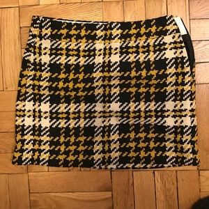 Jcrew knit wool houndstooth plaid mini skirt