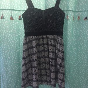 Retro duo print Fit and Flare Dress