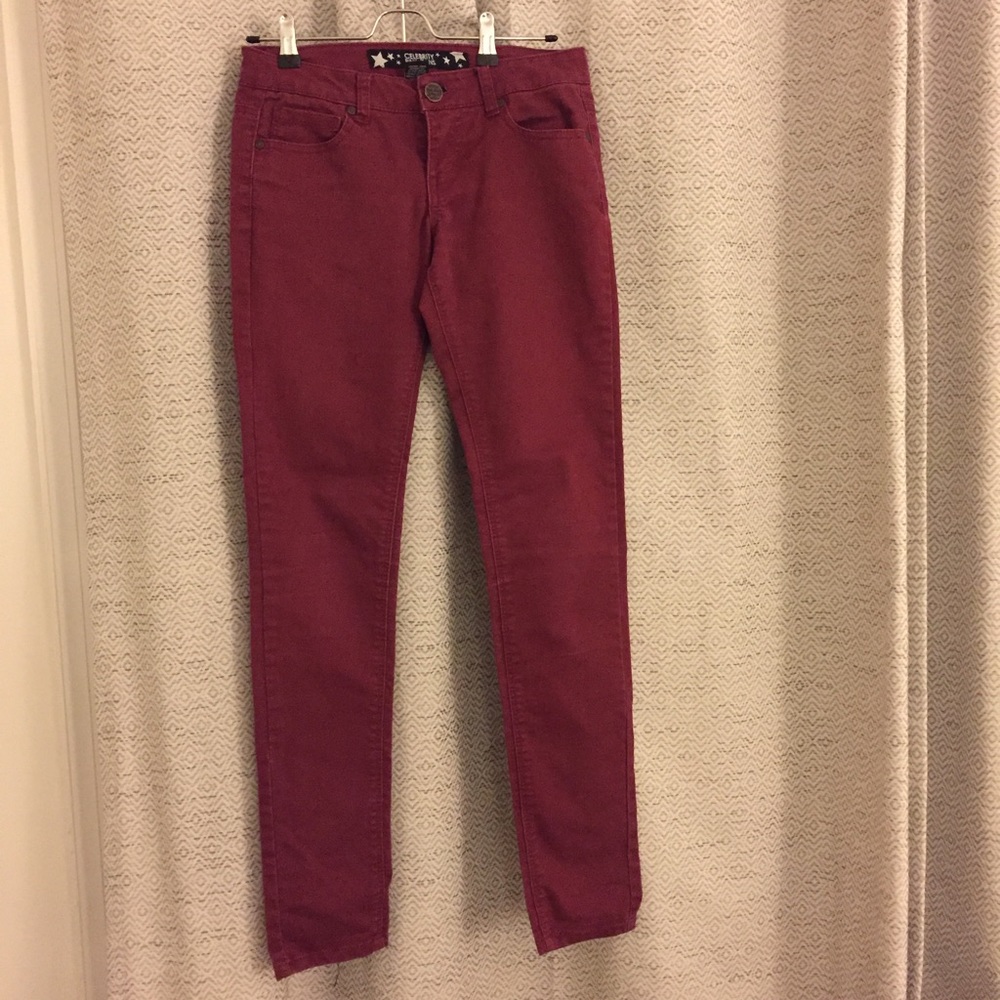Burgundy jeans